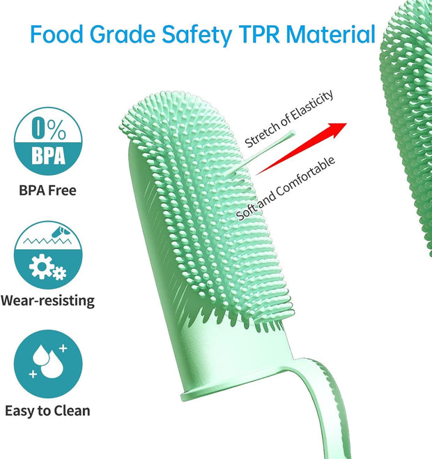 Toothbrush For Dog Finger Toothbrush Kit  135 Surround Bristles For Easy Teeth Cleaning  Double Finger Toothbrush Dental Care For Puppies  Cats And Small Pets